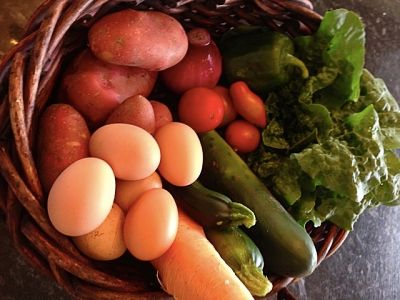 Complimentary vegetables and eggs